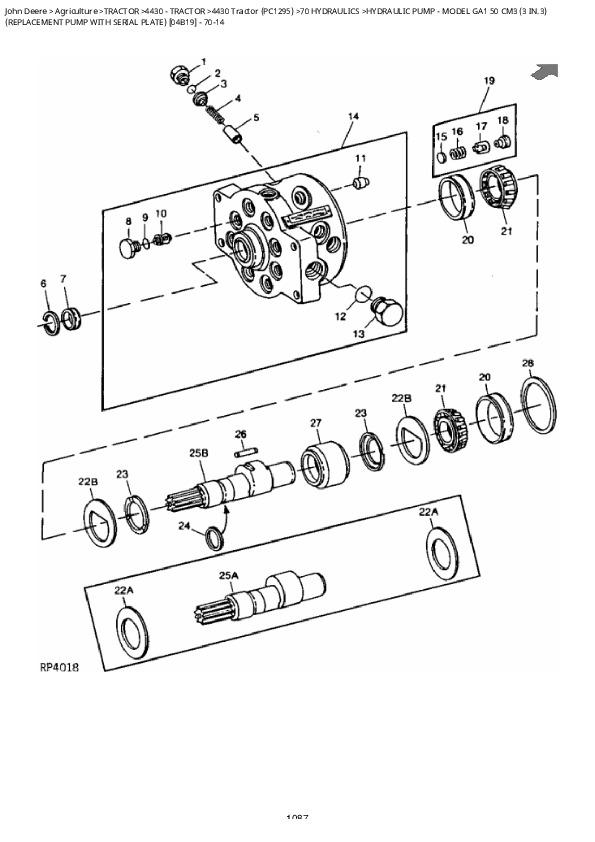 John Deere 4430 Tractor Parts Catalog (PC1295) A++ Repair Manual Store